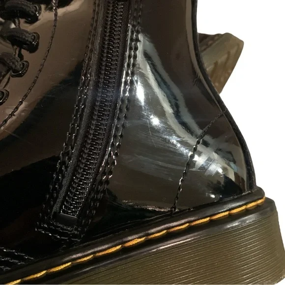 Dr. Martens 1460 J Black Patent Leather Boots Size 2 US Youth - Picture 7 of 7